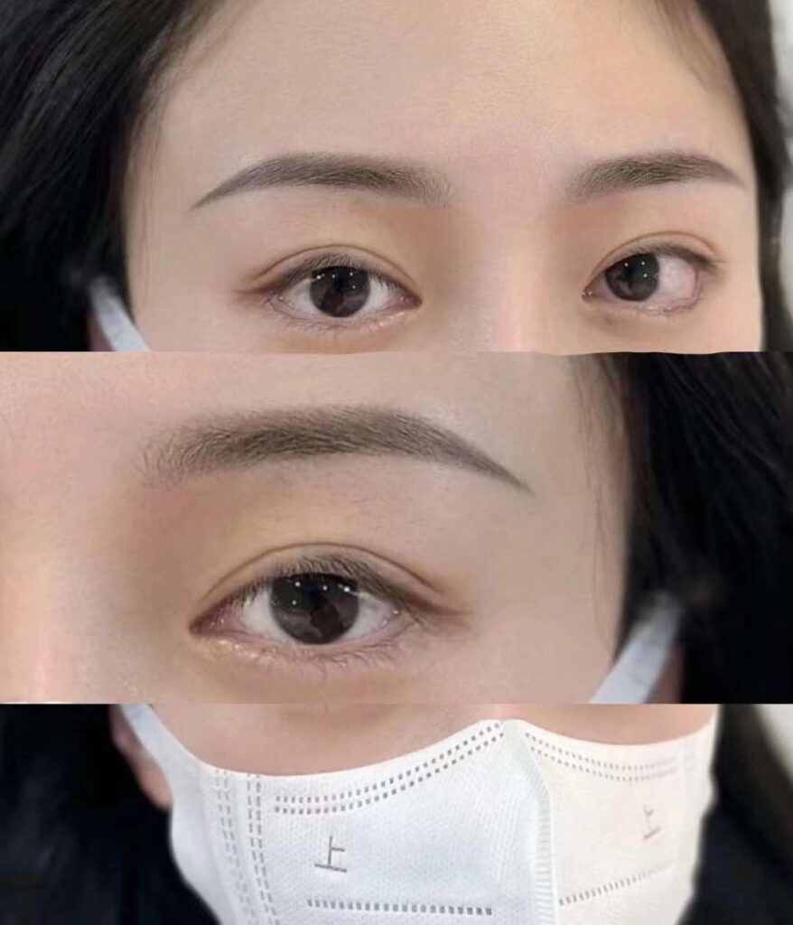 Before and after permanent brows