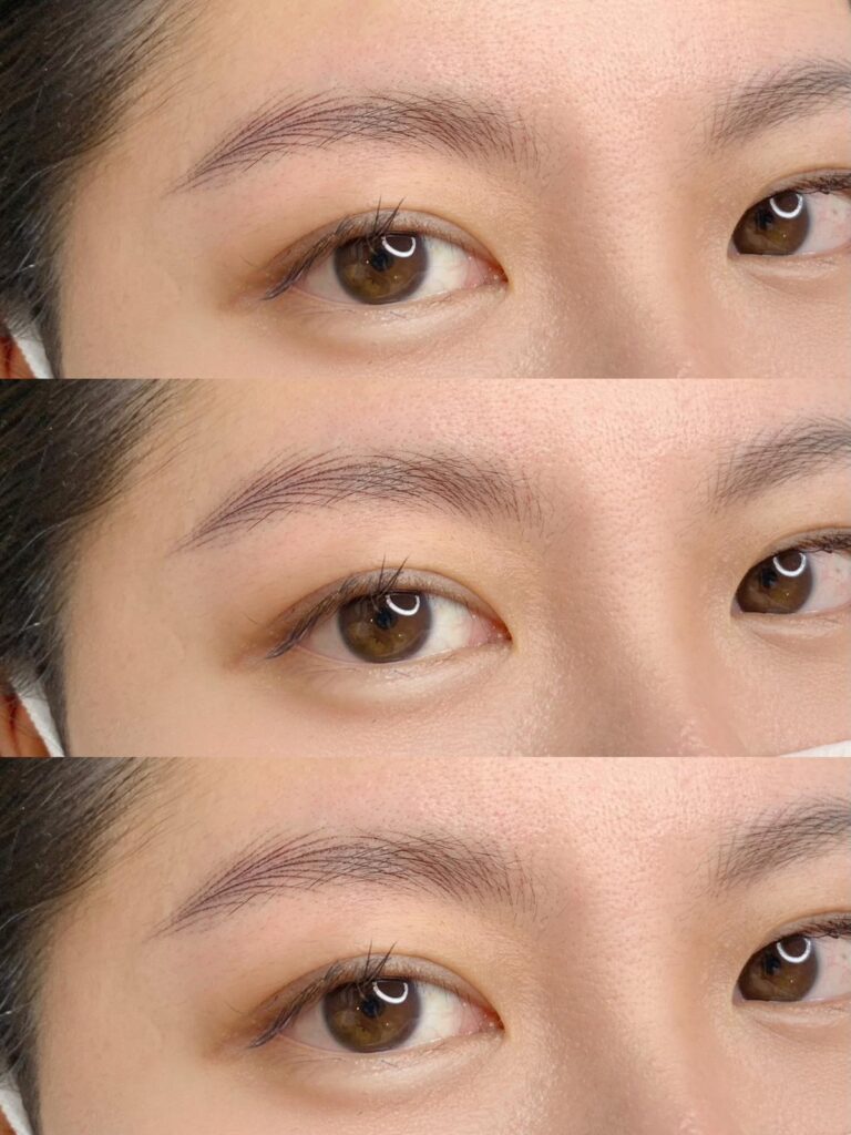Before and after permanent brows